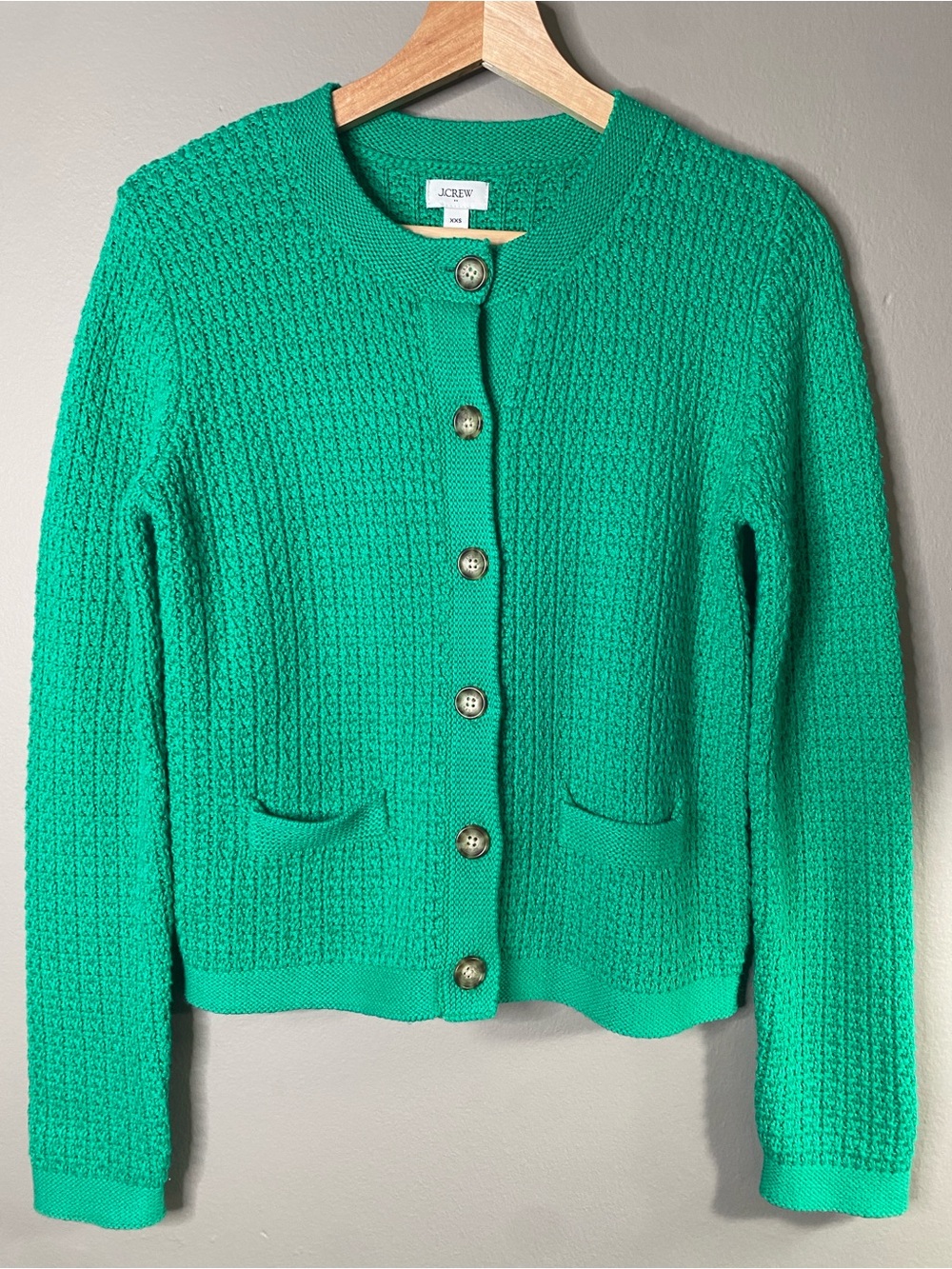 J. Crew Emerald Green Knit Crewneck Sweater - Like new!